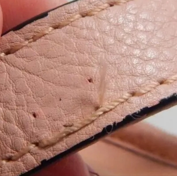 Zara Pink Pebbled Leather Crossbody Bucket Bag - Picture 8 of 11